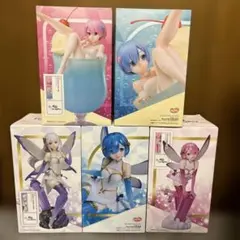ラウンドワン限定　フィギュア　レム　ラム　エミリア　５点セット