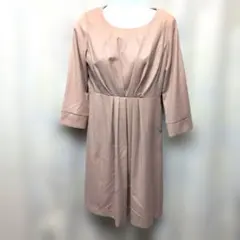 ワンピースレディース　ひざ丈ワンピース　soup　ベージュ　フレアースカート