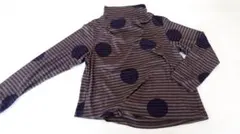 ジウ 慈雨 センソユニコ ベスト 羽織り ニット マフラー 2WAY ボーダー シルク混 グリーン グレー 75