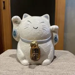 両手招き猫　貯金箱