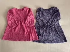 【UNIQLO】　ベビー90cm 花柄ワンピース 2点セット