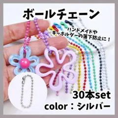 ボールチェーン カラー カラフル 30本セット ハンドメイド 素材 チェーン