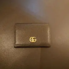 GUCCI 　ggマーモント　黒 レザー 名刺入れ