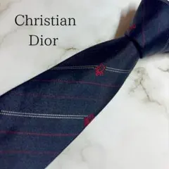 クリスチャンディオール☆ネクタイ ソリッド トロッター ストライプ柄