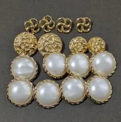 ボタン まとめ売り アンティーク レトロ ゴールド パール ホワイト