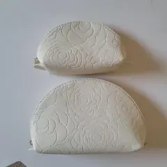 資生堂　コスメポーチ　大小セット　椿柄