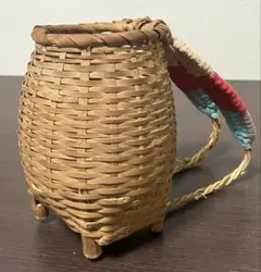 ミニ　背負い籠　竹籠　昭和レトロ　アンティーク　背負いかご　民芸品