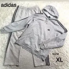 adidas グレーカラー 3本線 セットアップ スウェット
