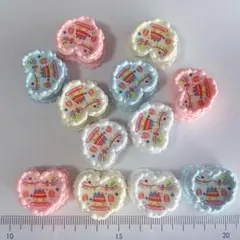 4色12個 ハート ホールケーキ 誕生日ケーキ ミニチュア ドール