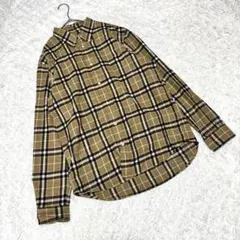 美品【ユニオンステーション】（LL ）チェック柄シャツ メンズ 茶 ブラウン