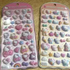 正規品キティちゃんコットンパフィーシール　ハローキティサンリオシール2枚セット