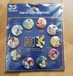 新品未使用　缶バッジ　ディズニーランド30周年