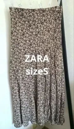 ZARA 花柄　プリント地　フレアロングスカート　春夏