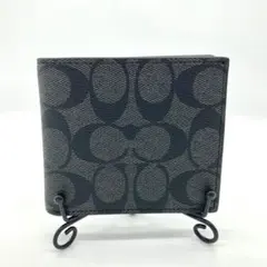 COACH コーチ 二つ折り財布 シグネチャー コインウォレット ブラックのサムネイル