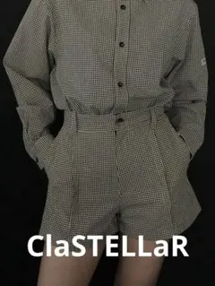 ClaSTELLaR ギンガムチェック ショートパンツ シンプル モノトーン