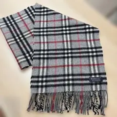 BURBERRY LONDON カシミヤ100% マフラー グレー - メルカリ