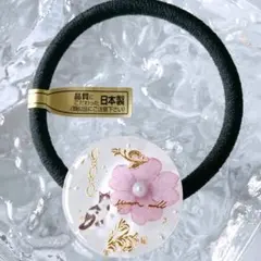 白×ピンク お花 レジン ヘアゴム バイカラー お花モチーフ - メルカリ