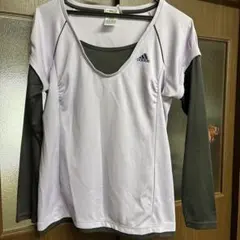 adidas CLIMALITE 重ね着風 トップス Lサイズ