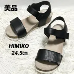 美品✴︎HIMIKOヒミコ サンダル メタルパーツ レザー ブラック24.5cm