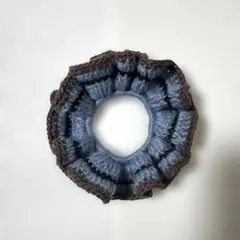 かぎ針編み　ニットシュシュ　ブルー