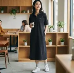 別注】LACOSTE / ポロ ワンピース 36サイズ 黒 BEAMS - メルカリ