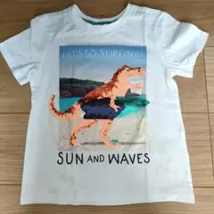 H＆M 恐竜サーフィン　スパンコール Tシャツ 110cm