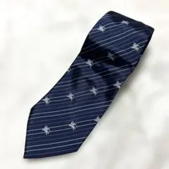 美品　BURBERRY シルク　ネクタイ ノバチェック　ホースロゴ　ネイビー