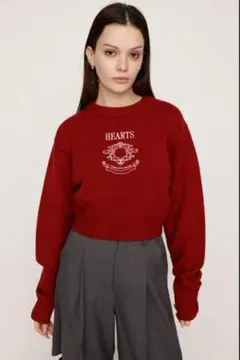 SLY スライ MOTIF LOGO KNIT TOPS ハート 刺繍 ニット