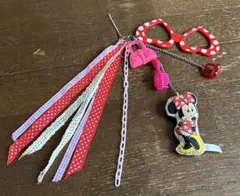 平成レトロディズニーリゾートミニーマウス バッグチャーム ストラップ　ピンク