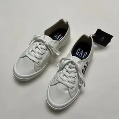 新品 GAP キャンバス スニーカー オーガニックコットン ホワイト 24cm