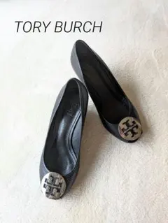 超美品】Tory Burchウェッジサンダル ネイビー US7 24cm 革 - メルカリ