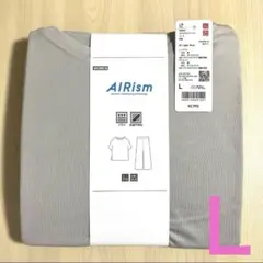 ユニクロ 『エアリズムコットンセット(半袖・ライトグレー・Ｌ)』