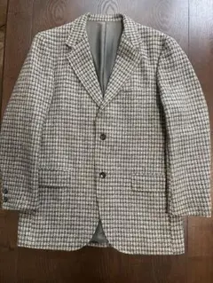 【Kent】グレー系ハウンドトゥース柄 テーラードジャケット