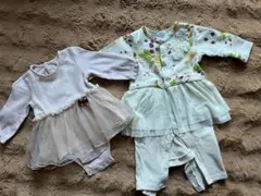 ハッカベビー ＆ プティマイン ロンパース 2テンセット（サイズ80）