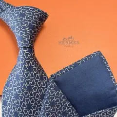エルメス ネクタイ シルク ハート柄 小紋 バイカラー 7547SA