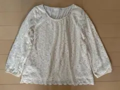 any sisアイボリー レース 長袖トップス