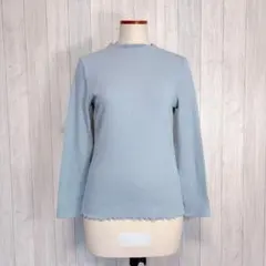 【ikka】長袖 ハイネックリブトップス カットソー シンプル レイヤード M