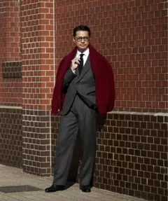 【美品】avancer シェットランドウール グレー ジャケット 44(スーツ