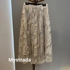 Mystrada 花柄刺繍入りフレアロングスカートのサムネイル