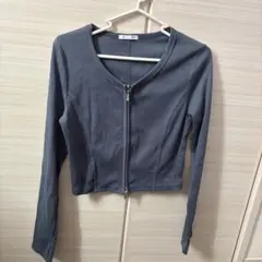 GU リブダブルジップカーディガンQ M