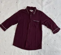 Ikka イッカ　メンズ　シャツ　赤紫　パイピングシャツ　セミフォーマルのサムネイル