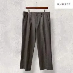 希少rare 即完 UNUSED ウール 1タック ワイド スラックス 3 灰のサムネイル