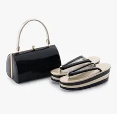 振袖　草履バッグセット　黒×金　KYOETSU