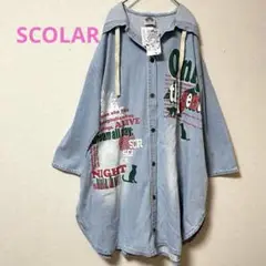 SCOLAR グラフィック柄デニムコート 新品タグ付き