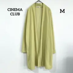 CINEMA CLUB ニット風ロングカーディガン サイドスリット 黄緑
