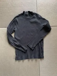 ユニクロ　リブハイネックt ブラック