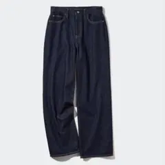 ユニクロ ワイドストレートジーンズ 28(71cm)　ネイビー