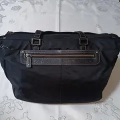 アニエスベー　ブラックジッパーポケットトートバッグ