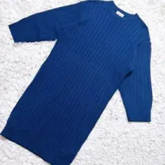 【c7676】LACOSTE ワンピース　ネイビー　ニット