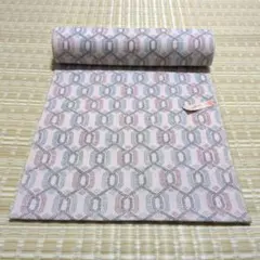 着物　反物　幾何学模様 ピンク グレー